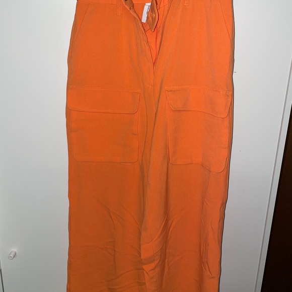 Wide Leg Orange Pants - Picture 1 of 3